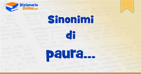 sinonimi di paura